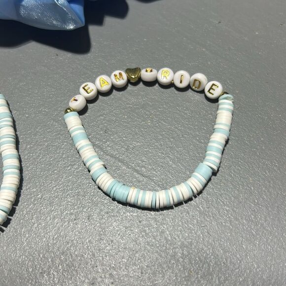 Team Bride Bracelet
Heart Bracelet 
Blue Scrunchie - Picture 3 of 3